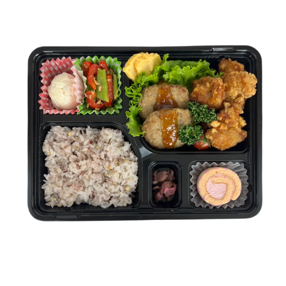 ハンバーグと極みからあげのお弁当